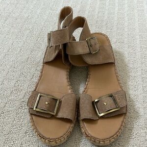 Franco sarto espadrille nick sandal size 8.5. Beige wedge with 1.5” heel.